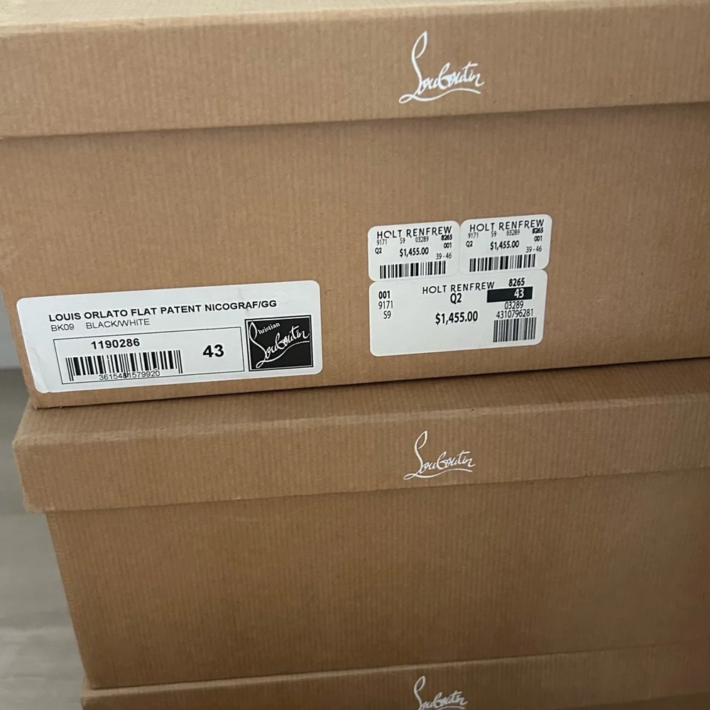 Christian Louboutin Black and White Graphic Sneakers - Picture 5 of 5